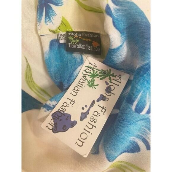 Vintage Hawaiian Dress One size Blue floral Aloha Fashion NWT - Picture 5 of 5